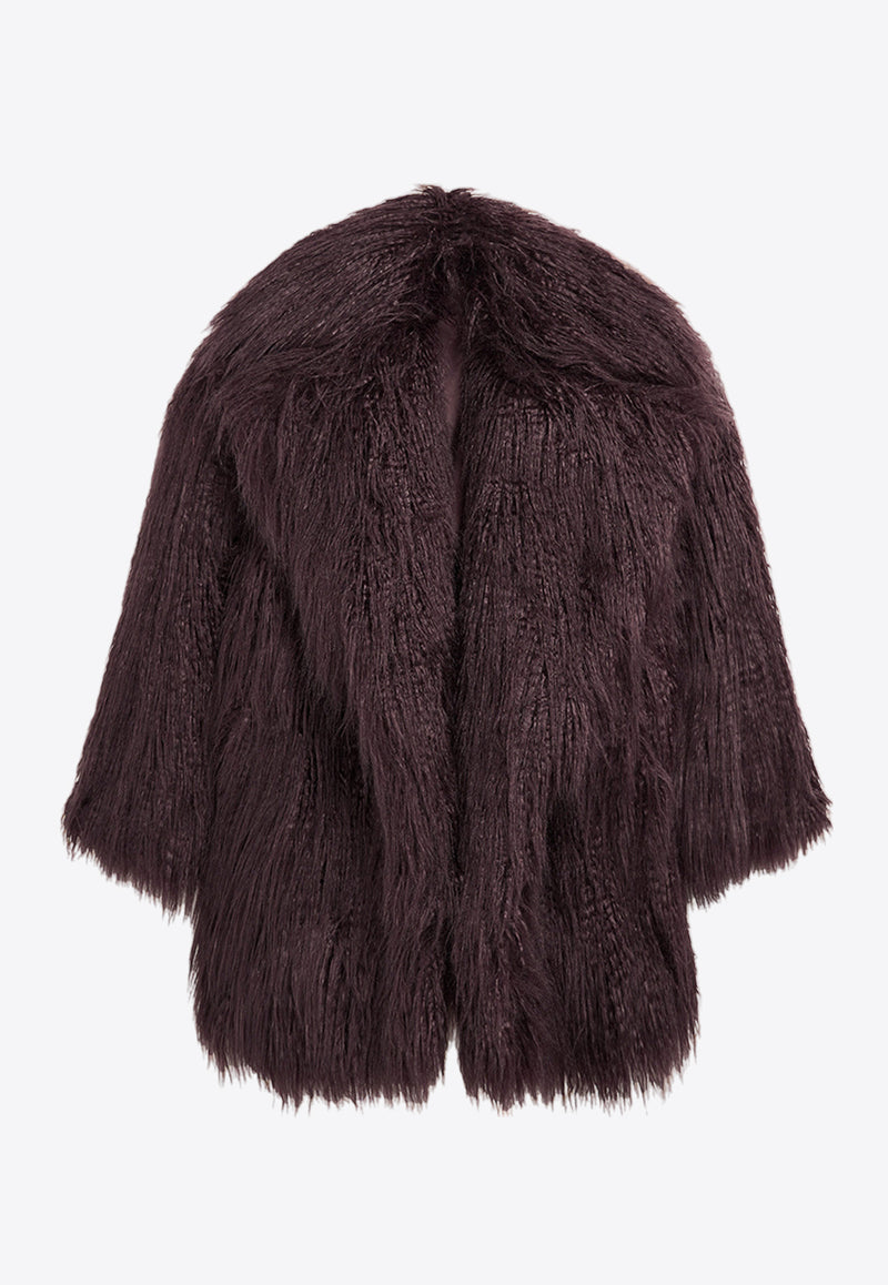 The Frankie Shop Miley Oversized Faux Fur Jacket Purple OCOMILEYF02870PLUM