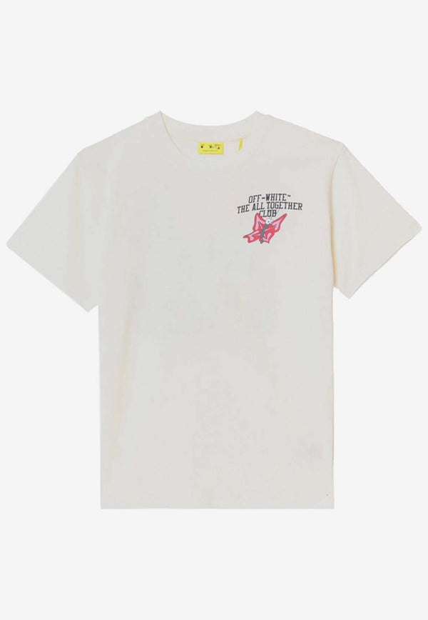 Off-White Kids Girls Logo Print Crewneck T-shirt White OGAA001F24JER00D/P_OFFW-0309