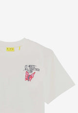 Off-White Kids Girls Logo Print Crewneck T-shirt White OGAA001F24JER00D/P_OFFW-0309