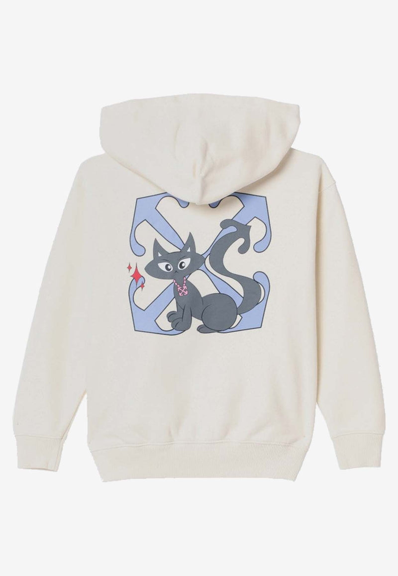 Off-White Kids Girls Logo Print Zip-Up Hoodie White OGBE001F24FLE002/P_OFFW-0309