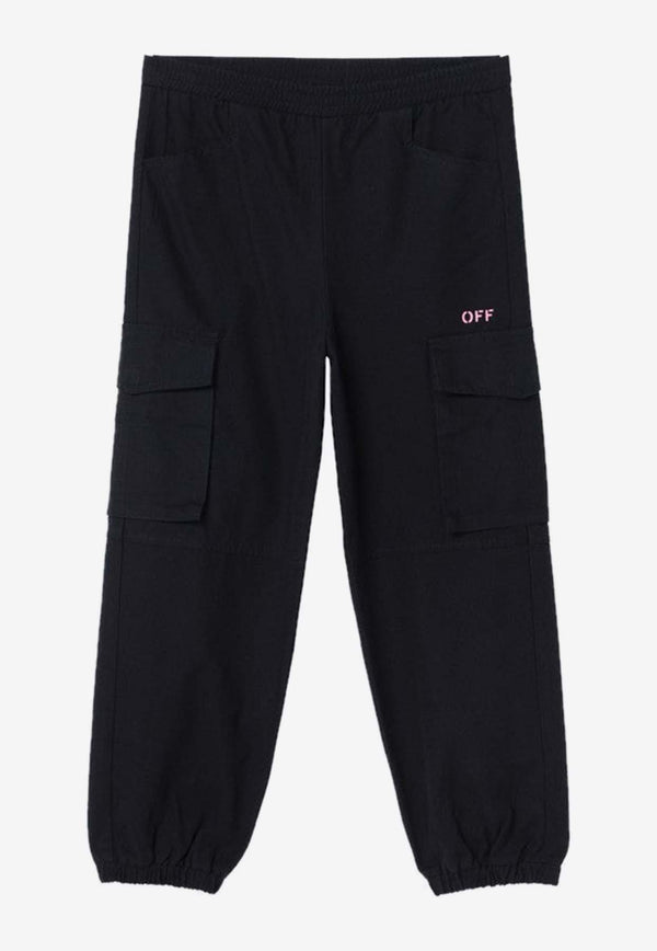 Off-White Kids Girls OFF Stamp Cargo Pants Black OGCF005F24-AFAB001/P_OFFW-1030