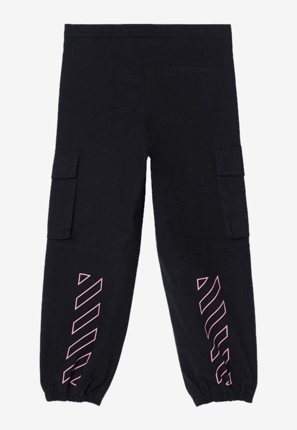 Off-White Kids Girls OFF Stamp Cargo Pants Black OGCF005F24-AFAB001/P_OFFW-1030