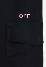 Off-White Kids Girls OFF Stamp Cargo Pants Black OGCF005F24-AFAB001/P_OFFW-1030