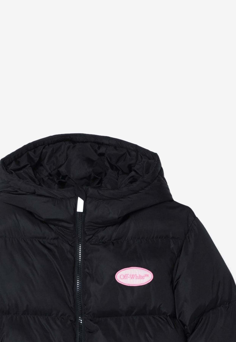 Off-White Kids Girls Logo Patch Padded Jacket Black OGEJ002F24FAB001/P_OFFW-103C