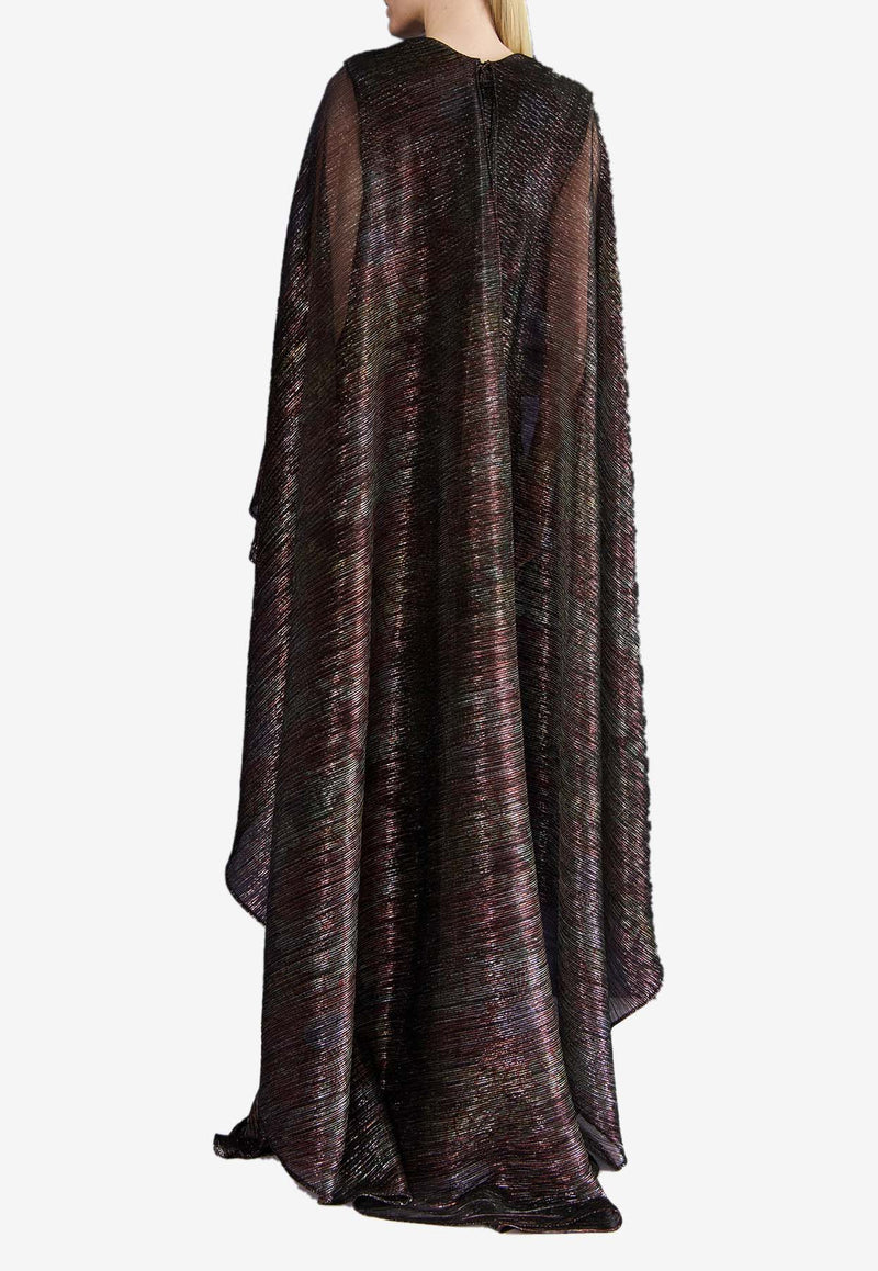 Talbot Runhof  V-neck Maxi Cape Dress Bronze OL0506-02NV15 180BRONZE