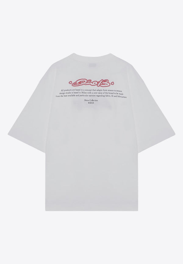 Off-White Logo Print Crewneck T-shirt White OMAA120F24JER00F/P_OFFW-0125