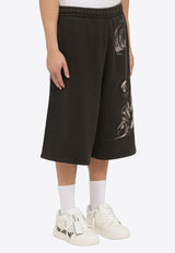 Off-White Graphic-Printed Bermuda Shorts OMCI016C99FLE001/O_OFFW-1077