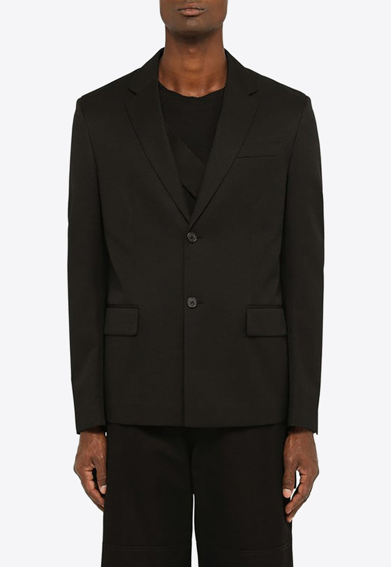 Off-White Single-Breasted Blazer in Wool OMEN063F23FAB001/N_OFFW-1010 Black