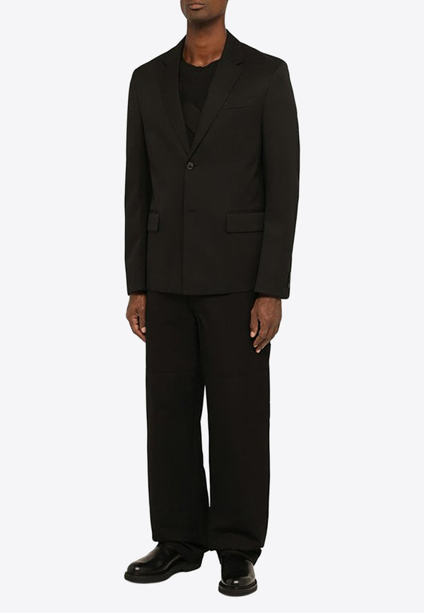 Off-White Single-Breasted Blazer in Wool OMEN063F23FAB001/N_OFFW-1010 Black