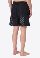 Off-White Logo Print Swim Shorts Black OMFD013C99FAB001/Q_OFFW-1001