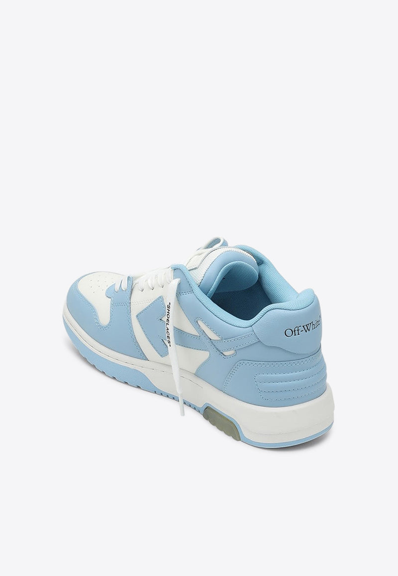 Off-White Out Of Office Leather Sneakers Light Blue OMIA189C99LEA007/Q_OFFW-0140