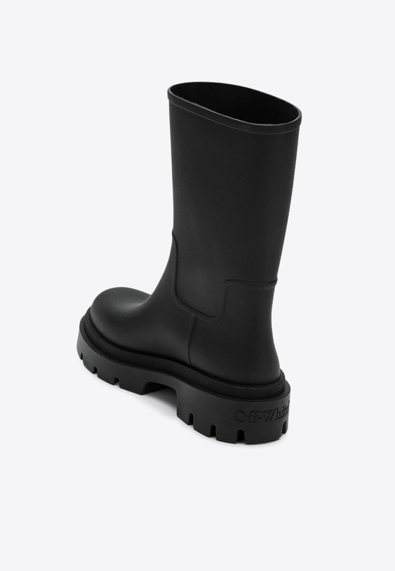 Off-White For Rainy Days Print Rubber Boots Black OMIE00BC99MAT001/P_OFFW-1001