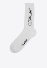 Off-White Ribbed Logo Socks White OMRA085C99KNI001/Q_OFFW-0110