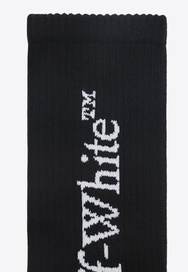 Off-White Logo Intarsia Socks Black OMRA085C99KNI001/Q_OFFW-1001