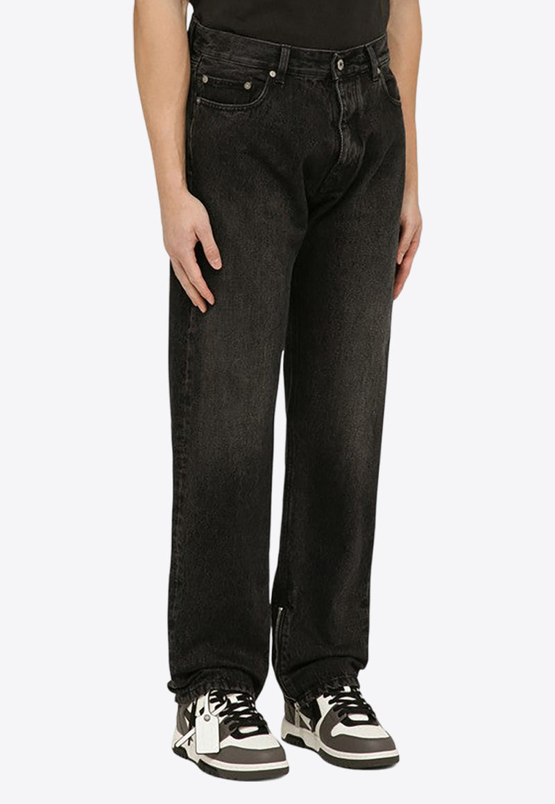 Off-White Arrows Patch Straight-Leg Jeans Black OMYA177C99DEN001/O_OFFW-1300