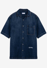 Off-White Short-Sleeved Denim Overshirt Blue OMYD05AF24DEN001/P_OFFW-4403