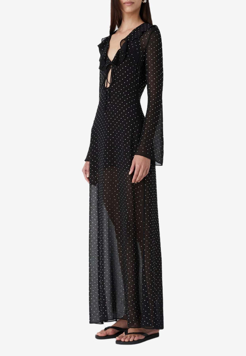 MISHA Ariella Crystal-Embellished Maxi Dress OND23GO001BLACK