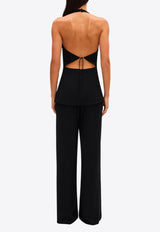 MISHA Pasha Deep V-neck Crepe Jumpsuit Black OND24JU002BLACK