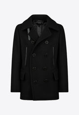 Tom Ford Melton Double-Breasted Overcoat OPR002-FMW013F23 LB999 Black