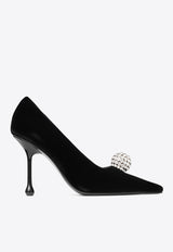 Jimmy Choo Orb 95 Velvet Pumps Black ORB PUMP 95 IQB BLACK/CRYSTAL