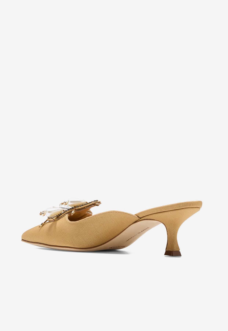 Orientalia 50 Grosgrain Embellished Mules Manolo Blahnik ORIENTALIA 50 GOLD 7109 1615-0001