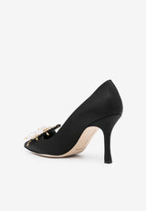 Orientalia 90 Grosgrain Embellished Pumps Manolo Blahnik ORIENTALIAPUMP 90 BLACK 0015 1724-0002