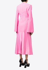 Solace London Gaia Flared Midi Dress Pink OS2071PINK