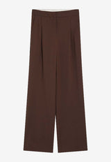 Loulou Studio Wide-Leg Tailored Pants Brown OSILOWO/Q_LOULO-WO