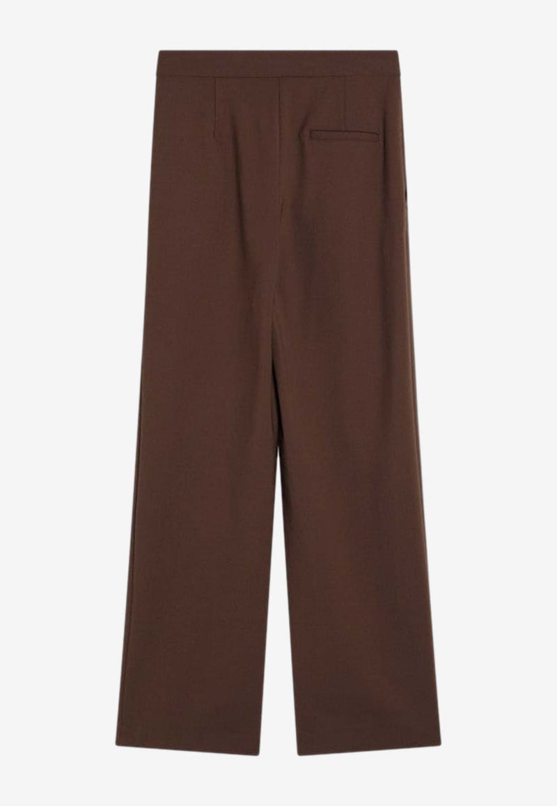 Loulou Studio Wide-Leg Tailored Pants Brown OSILOWO/Q_LOULO-WO