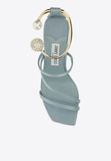 Jimmy Choo Ottilia 90 Crystal-Embellished Sandals in Satin OTTILIA 90 SAT ICE BLUE