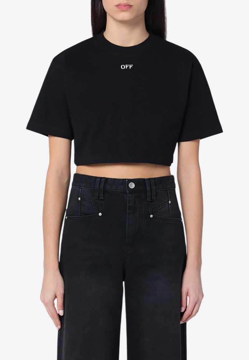 Off-White OFF Stamp Cropped T-shirt Black OWAA081C99JER004/Q_OFFW-1001