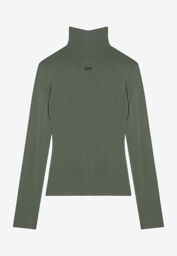 Off-White OFF Stamp Turtleneck Sweater Green OWAD122F24JER001/P_OFFW-5810