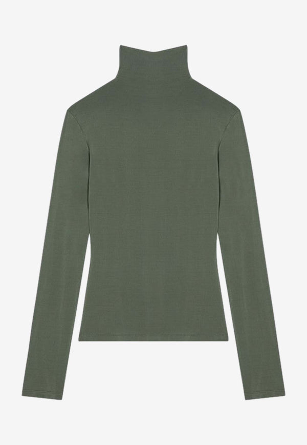 Off-White OFF Stamp Turtleneck Sweater Green OWAD122F24JER001/P_OFFW-5810