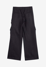 Off-White Logo Pinstripe Cargo Pants Gray OWCF017F24FAB002/P_OFFW-073B