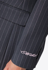 Off-White Single-Breasted Pinstripe Jacket Gray OWEF123F24FAB001/P_OFFW-073B