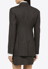 Off-White Single-Breasted Pinstripe Blazer Gray OWEF123S24FAB003/O_OFFW-0707