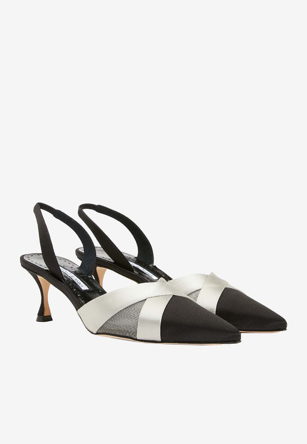 Manolo Blahnik Oyounasli 50 Slingback Pumps OYOUNASLI 50 GREY 0334 1897-0001 Multicolor