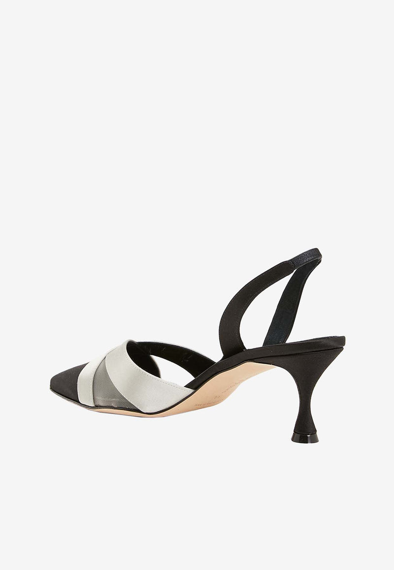 Manolo Blahnik Oyounasli 50 Slingback Pumps OYOUNASLI 50 GREY 0334 1897-0001 Multicolor