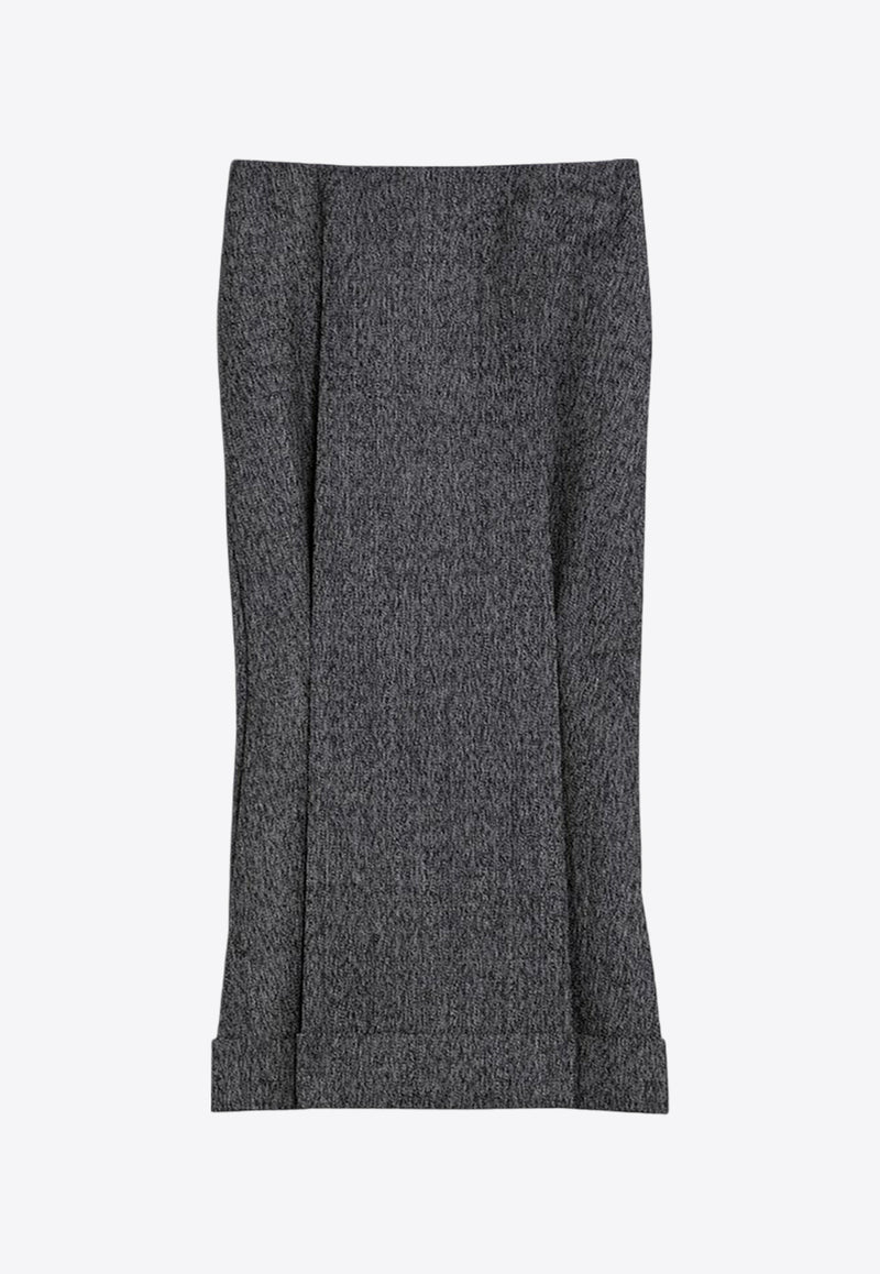 Prada Mouliné Wool Midi Skirt Gray P114YOOO15K8/P_PRADA-F0002