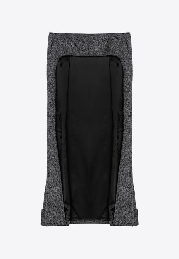 Prada Mouliné Wool Midi Skirt Gray P114YOOO15K8/P_PRADA-F0002