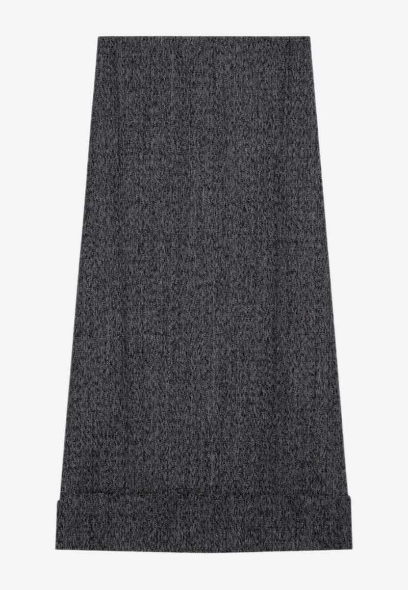 Prada Mouliné Wool Midi Skirt Black P117YOOO15K8/P_PRADA-F0002