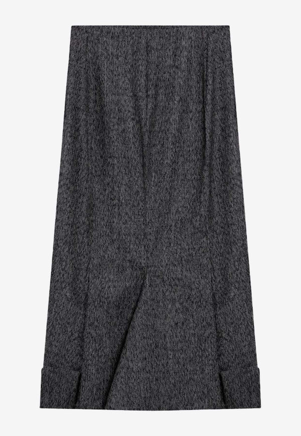 Prada Mouliné Wool Midi Skirt Black P117YOOO15K8/P_PRADA-F0002