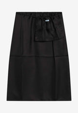 Prada Silk Knee-Length Skirt with Pouch Pocket P179YGOOO1YVT/Q_PRADA-F0002