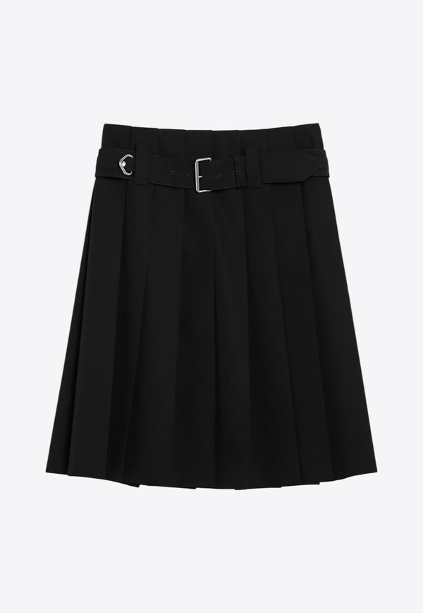 Prada Pleated Belted Skirt Blue P184YHOOO108N/Q_PRADA-F0008