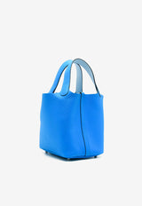 Hermès Picotin 18 Eclat in Bleu Hydra and Bleu Brume Clemence with Palladium Hardware P18ECBHBBCPHW