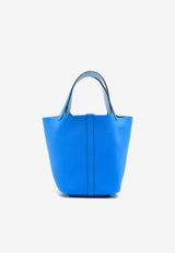 Hermès Picotin 18 Eclat in Bleu Hydra and Bleu Brume Clemence with Palladium Hardware P18ECBHBBCPHW