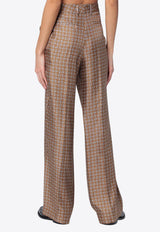 Prada Tailored Paisley Print Silk Pants Brown P238IOOO15GG/Q_PRADA-F0594