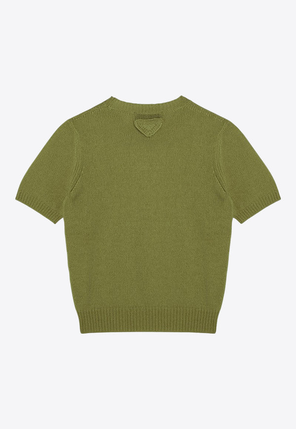 Prada Cashmere Knitted Top Green P24I2ROOO15O5/P_PRADA-F0362