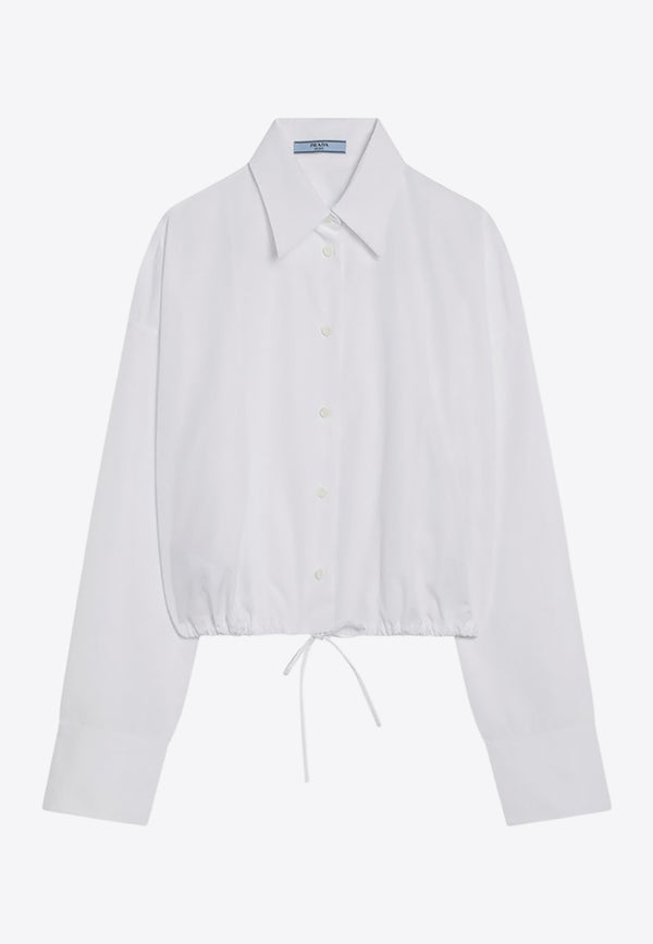 Prada Drawstring Buttoned Shirt White P400IOOO1XV2/Q_PRADA-F0009