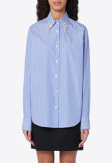 Prada Embellished Striped Shirt Light Blue P471HROOO155U/Q_PRADA-F0013